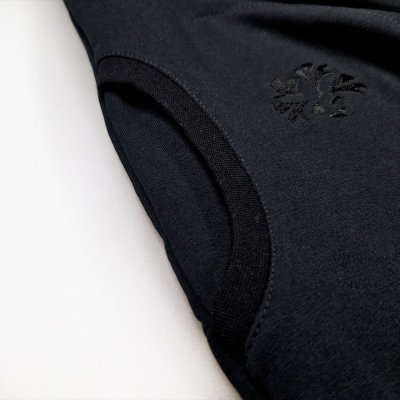 Abito felpa ricamo - nero