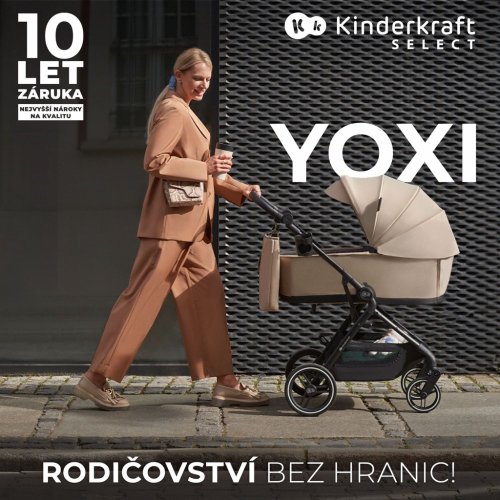 Wózek KINDERKRAFT SELECT w połączeniu Yoxi 2w1 Moonlight Grey