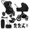 MUUVO SET Kinderwagen 4in1 Quick SE 2 Chromium black Set + CBX By CYBEX Aton B2 i-Size + Basis