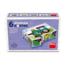 Dino Transport 6 drewnianych kostek
