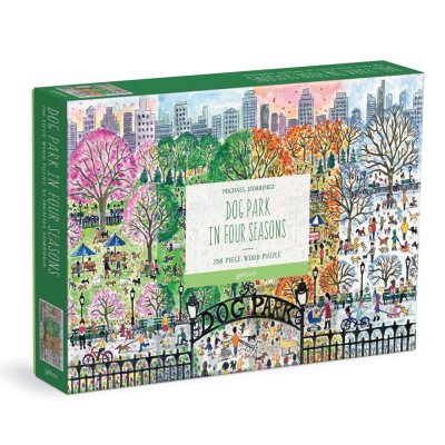 Galison Drewniane puzzle Psi park 4 pory roku 250 elementów