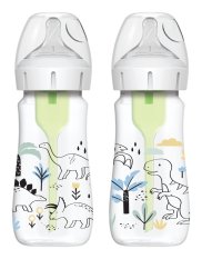 DR.BROWN'S Babyflasche Anti-Kolik Weithals Dino 270ml, 2 Stück (WB92026)