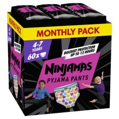 NINJAMAS Pyjamahose Herzen, 60 Stück, 7 Jahre, 17kg-30kg