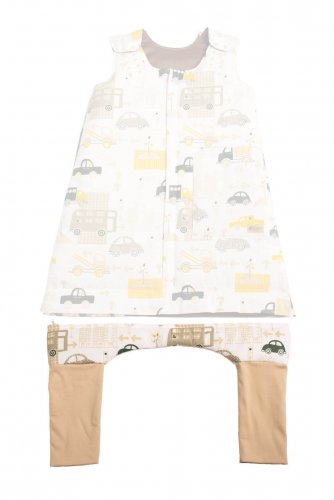 Monkey Mum® Adjustable Winter Sleeping Bag 0 - 4 years - Extra First Zip-Off Legs - Cars
