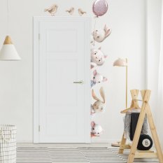 Falmatricák gyerekeknek - Akvarell állatok az ajtó körül N.1 - JOBBRA