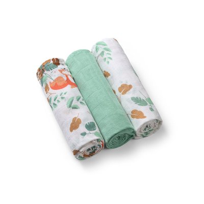 BABYONO Musselinwindeln Super Soft 3 Stück - Mint, 70x70 cm