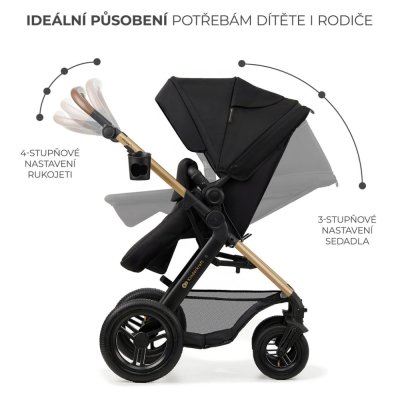 KINDERKRAFT Kombi-Kinderwagen Moov 2 Air 3in1 Pure Black