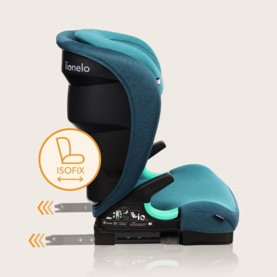 LIONELO Bilbarnstol Neal i-Size (100-150 cm) Green Turquoise