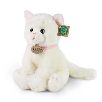 Rappa Gato de peluche sentado blanco 25 cm ECO-FRIENDLY