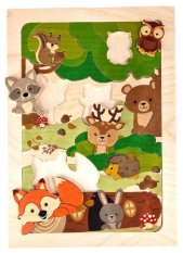 Hess Puzzle en bois renard et animaux de la forêt