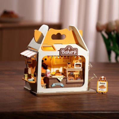 Puzzle 3D en bois RoboTime Miniature de maison Pâtisserie des oursons