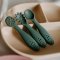 PETITE&MARS Set of 3 silicone training spoons Take&Match Misty Green 6m+