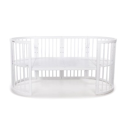 Berço de crescimento redondo MIMIKO 9 em 1 redondo branco