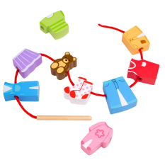 Bigjigs Toys Nizanje perlic oblačila
