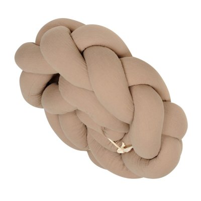 BABYMATEX Spjälsängsskydd muslin flätad fläta - brun 200 cm