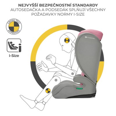 KINDERKRAFT Bilbarnstol i-Spark i-Size 100-150 cm Rosa