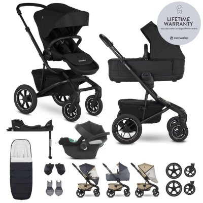 EASYWALKER SET Kinderwagen 4in1 Jimmey Pepper Black XXL AIR + RWS + CYBEX Aton B2 i-Size