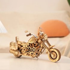 RoboTime Puzzle 3D de madera mecánica, Motocicleta Cruiser