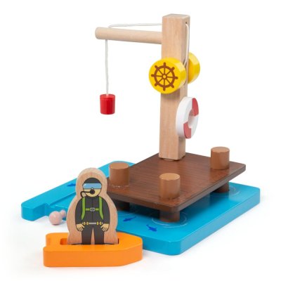 Bigjigs Rail Hafen mit Kran, Boot und Taucher