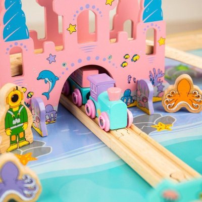 Bigjigs Rail Trenuleț de masă lumea marină