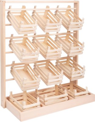 small foot Verkaufsstand aus Holz mit Kisten