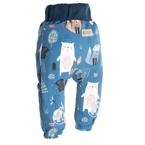 Pantaloni softshell pentru copii cu membrană Monkey Mum® - Animale nocturne
