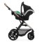 KINDERKRAFT Kombikinderwagen Moov 2 3in1 Moonlight Grey - Schaumstoffräder