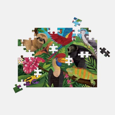Mudpuppy Dvostrane puzzle Kišna šuma iznad i na zemlji 100 dijelova