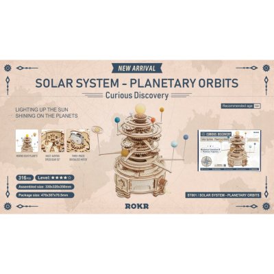 RoboTime 3D Drewniane Mechaniczne Puzzle Planetarium