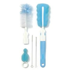 BABYONO Brosse de nettoyage avec manche remplaçable bleu