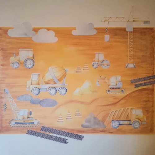 Children's wall stickers for boys - Construction machinery