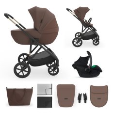 KINDERKRAFT Cochecito combinado 3 en 1 Prime 3 Velvet Mocca