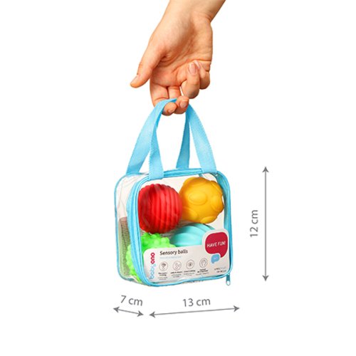 BABYONO Bolas sensoriales 4 piezas, 6m+