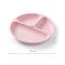 BABYONO Silicone plate with suction cup - pink 6m+