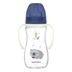 CANPOL BABIES Steklenička proti kolikam s svetlečimi ročaji EasyStart Sleepy koala 300 ml modra