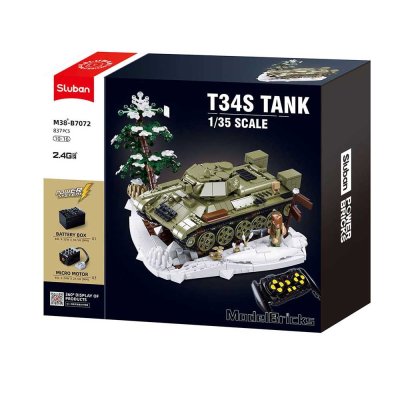 Sluban Power Bricks M38-B7072 R/C T34/76 (1942) Tanque de controlo remoto