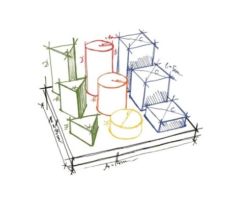Wooden Story sortirna plošča z geometrijskimi oblikami XL - Mavrica