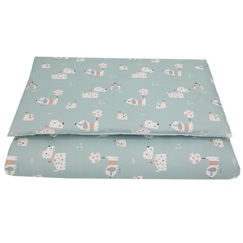 ECO 2-dijelna pamučna posteljina s printom Dogs Mint 40x60 cm, 90x120 cm