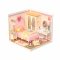 RoboTime 3D-Holzpuzzle Miniatur-Puppenhaus Rosa Zimmer