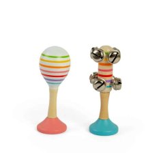 Bigjigs Toys Rumba labda szett rózsaszín és csörgőkék kék