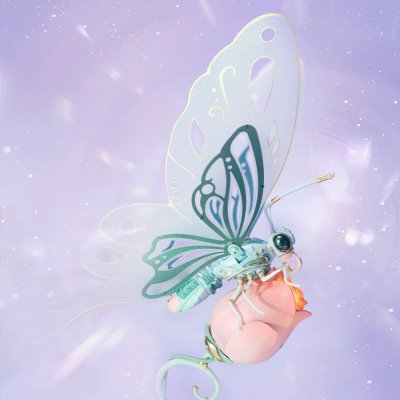 Puzzle 3D mécanique RoboTime Papillon rose