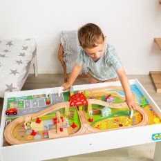Bigjigs Rail Drvena željeznička pruga i stol