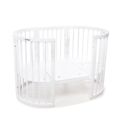 MIMIKO Round 9in1 Growing Crib Round White :: Monkey Mum