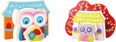 Small Foot Puzzle 3D en bois hiboux dans une maisonnette