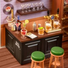RoboTime 3D Holzpuzzle Miniatur Puppenhaus Kneipe Cheers