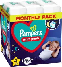 PAMPERS Night Pants Einwegwindelhöschen 4 (9-15 kg) 100 Stück - MONATLICHER VORRAT