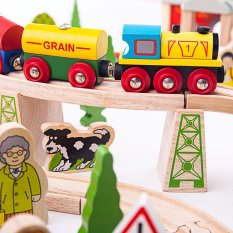 Bigjigs Rail Caminho de Montanha em Madeira para Comboios 112 peças