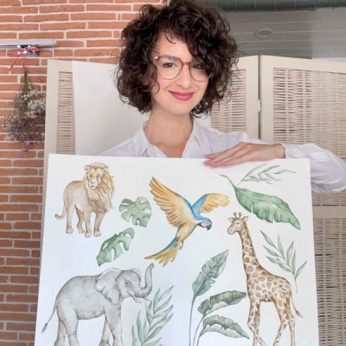 Kindermuurstickers - Safari dieren in het wild