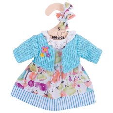 Bigjigs Toys Türkisfarbenes Kleid mit Pullover für Puppe 28 cm