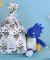 Doudou Zestaw prezentowy - Pluszowy dinozaur z kocykiem 25 cm niebieski